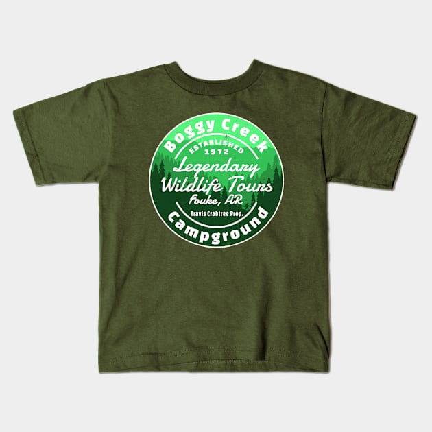 Boggy Creek Wildlife Tours Kids T-Shirt by Tip-Tops